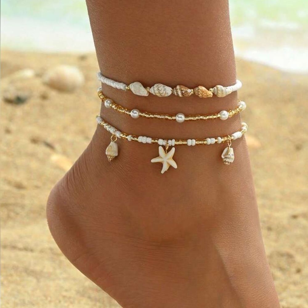 Beach Shell Anklet Set M734